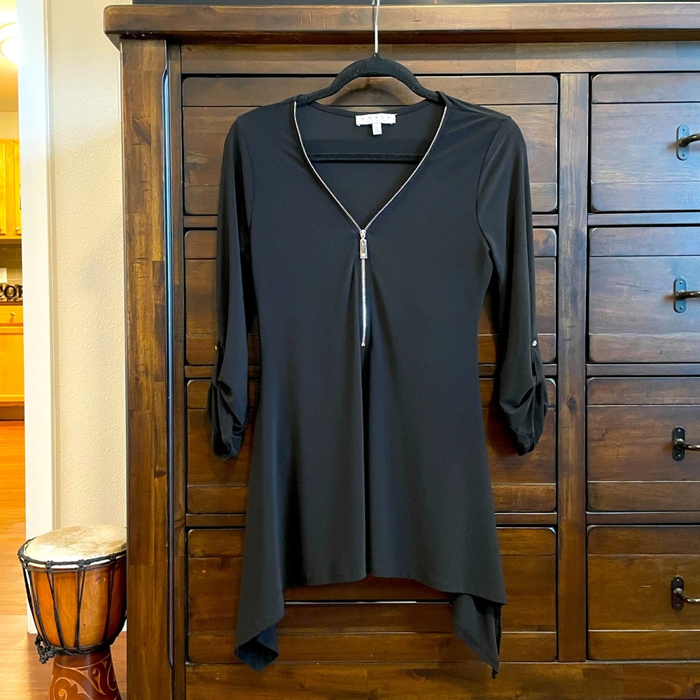 CHAUS New York Black Zipper Tunic